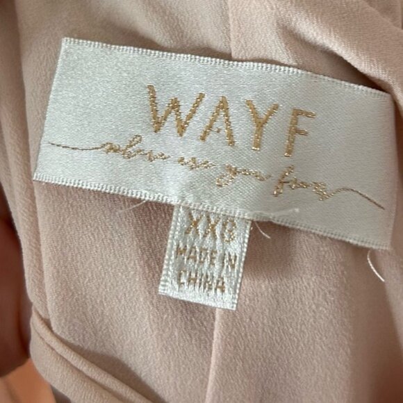 WAYF The Jamie Maxi Dress Ruffle Wrap Attached Tie Waist Gown Ballet Pink XXS - Picture 10 of 16